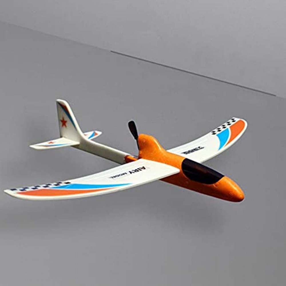 Yzki RC Jouet Avion Electrique EPP Mousse Avion Télécommande avec 2,4 GHz avec Boîtier de batterie Jouet Volant Enfant Orange Taille unique